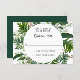 RSVP Wedding Wild Ferns Forest Leaf Foliage Kaart