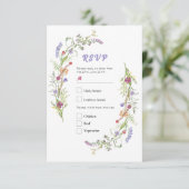RSVP Wedding Wildflowers Floral Ditsy Kaart (Staand voorkant)