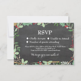 RSVP Wedding Winter Feestdagen Holly Cards Invites