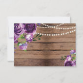 RSVP Wedding Wood Kaarten Paars Flowers nodigt uit (Achterkant)