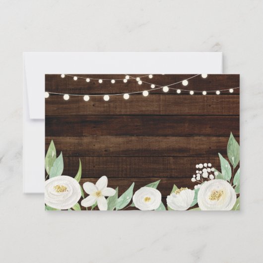 RSVP Wedding Wood kaarten Rustic Flowers nodigt ui (Achterkant)