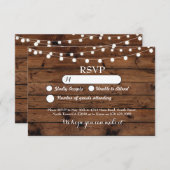 RSVP Wedding Wood Kaarten Rustic Lights Invitae (Voorkant / Achterkant)