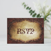 RSVP westerne bruiloft Rustige typografie (Staand voorkant)