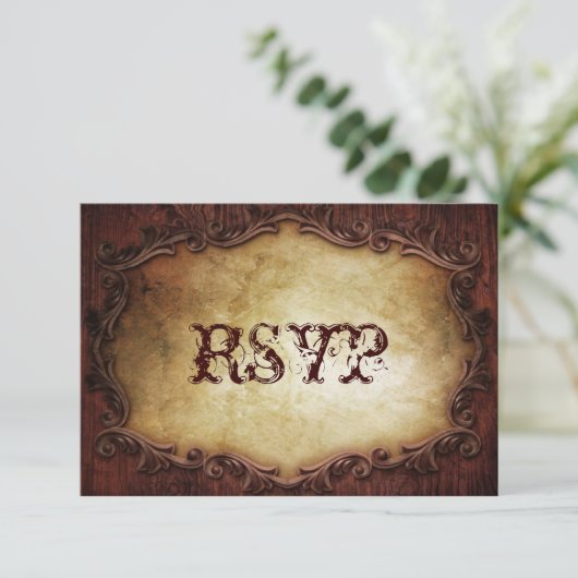 RSVP westerne bruiloft Rustige typografie (Staand voorkant)