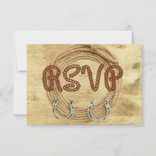 RSVP Westerse trouwuitnodiging Kaartje (Voorkant)
