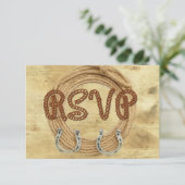 RSVP Westerse trouwuitnodiging Kaartje (Staand voorkant)