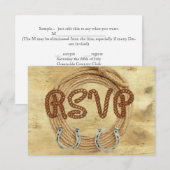 RSVP Westerse trouwuitnodiging Kaartje (Voorkant / Achterkant)
