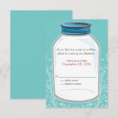RSVP Whimsy Mason Jar Huwelijk Kaartje (Voorkant / Achterkant)