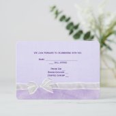 RSVP White Bow Wedding Kaart (Staand voorkant)
