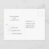 RSVP White Copper Oranje Simple Wedding Uitnodiging Briefkaart (Achterkant)