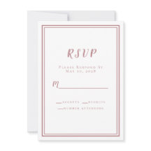 RSVP White & Dusty Roos Simple Minimalist