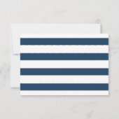 RSVP White Hydrangea Elegant Navy Wide Stripe Kaartje (Achterkant)