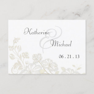 RSVP White op White Floral Posh Kaartje