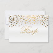 RSVP White Satin & Confetti Gold Dot Weddenschap (Achterkant)