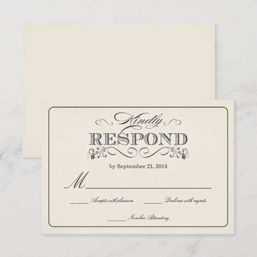 RSVP  Wide Wedding Reply Cards WT313 (Voorkant / Achterkant)