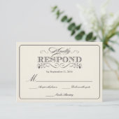 RSVP  Wide Wedding Reply Cards WT313 Kaartje (Staand voorkant)