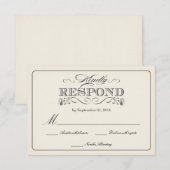 RSVP  Wide Wedding Reply Cards WT313 Kaartje (Voorkant / Achterkant)