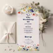 RSVP Wildflower Bruiloft Rustieke Bloemen All In One Uitnodiging