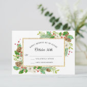 RSVP Winter Kerst Bloemen Waterverf Kaart (Staand voorkant)