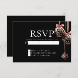 RSVP | Winter roze en Onyx Baubles Kaart