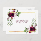 RSVP-witte bloemkolen, gebarentaal Uitnodiging Briefkaart (Voorkant / Achterkant)