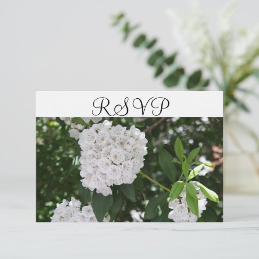 RSVP Witte Bruiloft Berg Laurel (Staand voorkant)