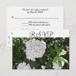 RSVP Witte Bruiloft Berg Laurel Kaartje