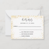 RSVP witte goureuze bruiloft Notitiekaartje (Voorkant)