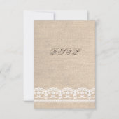 RSVP  Witte Kant & Burlap Wedding Kaart (Voorkant)