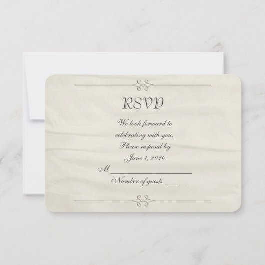 RSVP witte rozen en ringen Kaart (Achterkant)