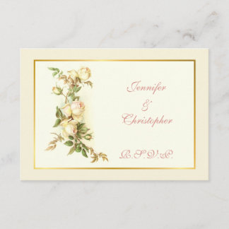 RSVP Witte rozenspray bruiloft Kaartje