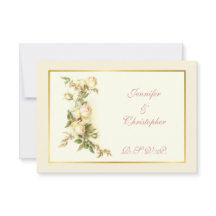 RSVP Witte rozenspray bruiloft