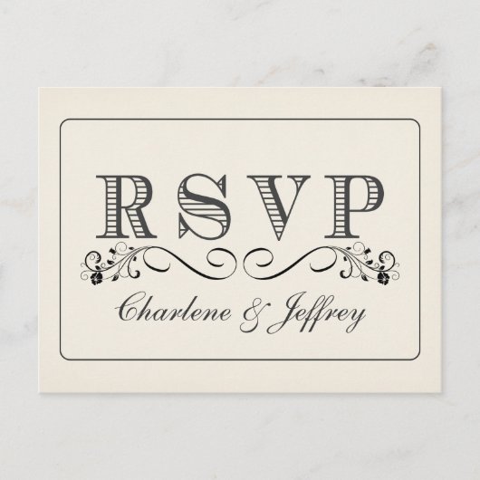 RSVP Witte Trouwantwoord Briefkaarten (Voorkant)