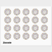 RSVP Witte Vanille Donut & Sprinkles Envelope Seal Ronde Sticker (Vel)