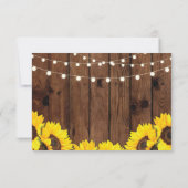 RSVP Wood Wedding Rustic Sunflower Cards (Achterkant)