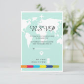 RSVP World Travel Bruiloft Kaartje (Staand voorkant)
