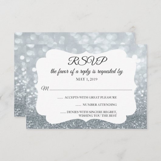 RSVP Your Day Glitter Fab Zilver (Voorkant / Achterkant)