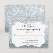 RSVP Your Day Glitter Fab Zilver Kaartje (Voorkant / Achterkant)