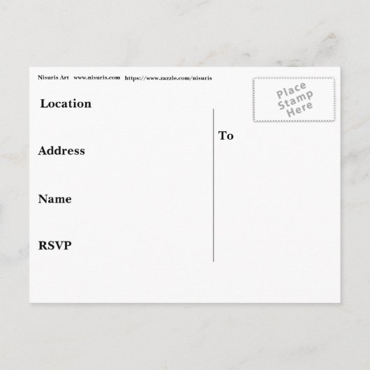 RSVP Zakelijk Feest Speels Levendig Uitnodiging Briefkaart (Achterkant)