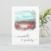 ** RSVP - Zee Beach Ocean QR AR7 Huwelijk Kaart (Staand voorkant)