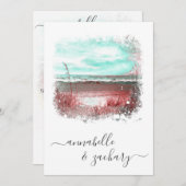 ** RSVP - Zee Beach Ocean QR AR7 Huwelijk Kaart (Voorkant / Achterkant)