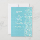 RSVP zee ster & zwamblauw- en crèmebruiloft RSVP (Voorkant)