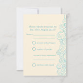 RSVP zee ster & zwamblauw- en crèmebruiloft RSVP (Achterkant)