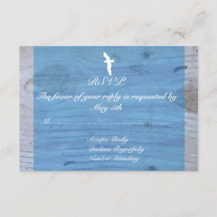 RSVP zeemeeuw/Nautical Wedding Kaartje