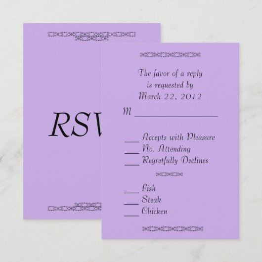 RSVP zeer zacht Violet Weddenschap (Voorkant / Achterkant)