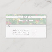 RSVP Zilver Groen Bloemen Bruiloft Informatiekaartje (Voorkant)