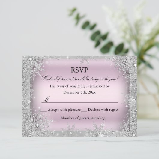 RSVP Zilver Winter Wonderland Roze Zoet 16 2 (Staand voorkant)
