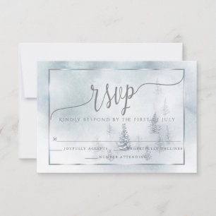 RSVP Zilveren Blauwe Winterwonderland Kaartje