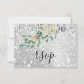 RSVP Zilveren Bruiloft Glitter Bruids Mint Glitter (Achterkant)