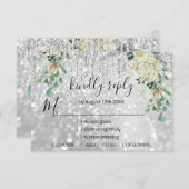 RSVP Zilveren Bruiloft Glitter Bruids Mint Glitter (Voorkant / Achterkant)